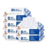 Professional Manufacturer Free Sample Spunlace 10PCS/ 5 Even Package Organic Baby Wipes